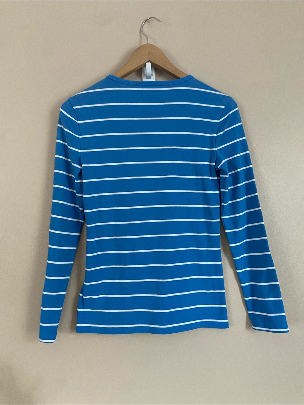 Lauren Ralph Lauren Blue & White Striped Long Sleeve Top Size Small - Picture 6 of 7
